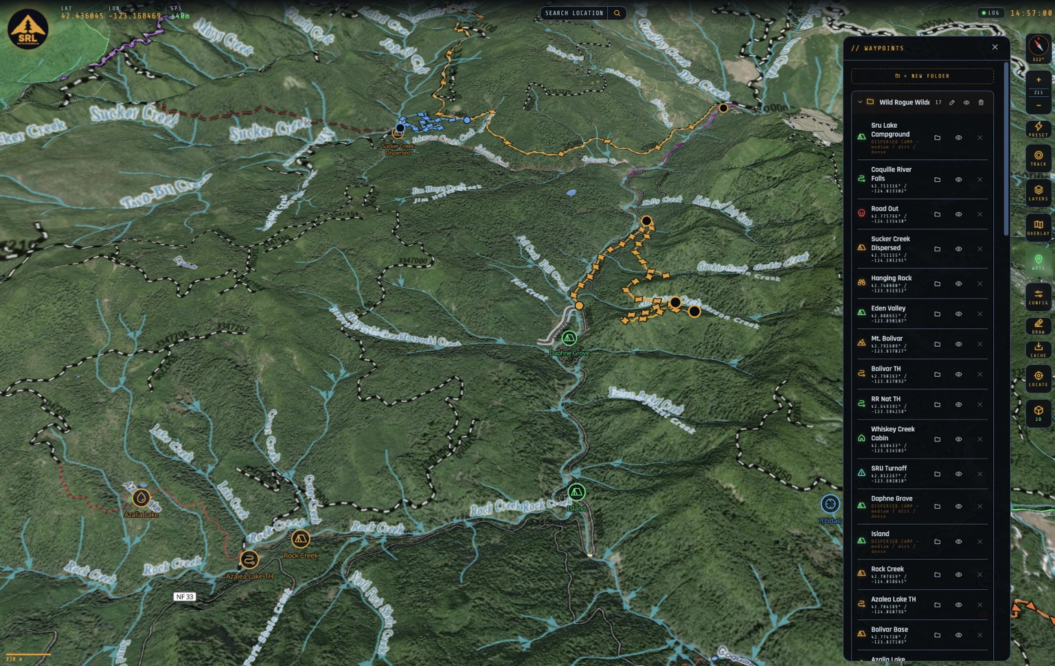Atlas 3D terrain and waypoint view